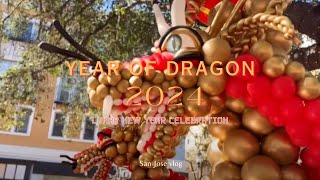 San Jose vlog Celebrating Chinese New Year  The Year of Dragon 2024 santanarow vlogs [upl. by Shuler125]