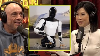 Joe Reacting To Teslas Humanoid Robot quotOptimusquot  Joe Rogan amp Dr Debra Soh [upl. by Atsev40]