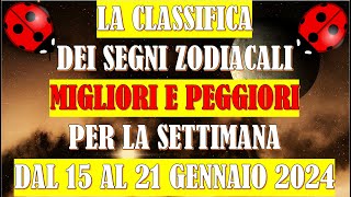 La Classifica dei Segni Zodiacali Migliori e Peggiori per la Settimana dal 15 al 21 Gennaio 2024 [upl. by Yeo]