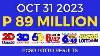 Lotto Result October 31 2023 9pm PCSO [upl. by Blainey]