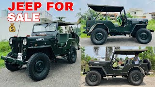 WILLY JEEP FOR SALE 💰 AT CHEAP PRICE  ALL ORIGINAL MILITARY JEEP  NEW TYRES  PUNJAB [upl. by Lahtnero7]