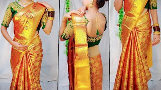 SILK SAREE DRAPING TUTORIAL FOR BEGINNERS GUIDEBRIDAL SAREE DRAPING TUTORIALHINDI [upl. by Teresina]