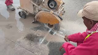 قص بلاطة اسفلت Asphalt Slab Cutting [upl. by Norit19]