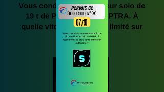 Permis CE  Fiche écrite 06 question 07 quiz questionnaire [upl. by Eserehs361]