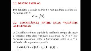 Aula 3 6 Variância e Covariância [upl. by Gninnahc744]