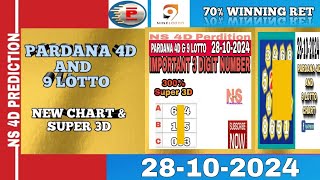 28102024 Pardana 4D And 9 Lotto Daily Chart With Super 3D By Ns 4D Prediction [upl. by Eenhpad]