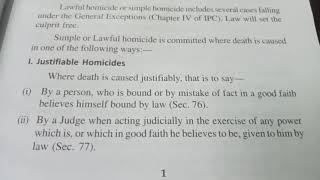 Homicide justifiable amp excusable [upl. by Mundt786]