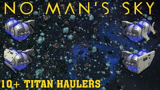 No Mans Sky  10 Rare Titan  Shielded Ball  Haulers In Euclid Galaxy  With Glyphs [upl. by Helbona]