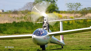 GlaserDirks DG800A Motor GliderSelfLaunch Sailplane Assembly Takeoff amp Landing [upl. by Drawyeh]