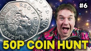 Exciting Coin Hunt Discovering Two Rare 50p Coins for the First Time  Part 6 [upl. by Shalne]