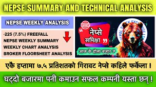 NEPSE WEEKLY ANALYSIS 14 BHADRA  BROKER FLOORSHEET  MARKET SUMMARY AND TECHNICAL ANALYSIS [upl. by Assirrem657]