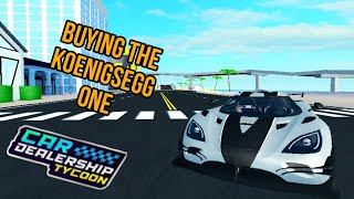 BUYING THE KOENIGSEGG 1  CAR DEALERSHIP TYCOON [upl. by Rozamond]