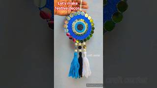 DIY for Festival😱 Evil eye door hanging 🧿shortvideoyoutubeshortsdiyevileyedoorhangingfestival [upl. by Anoif]