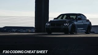 F30 BMW CODING CHEAT SHEET [upl. by Sellig]