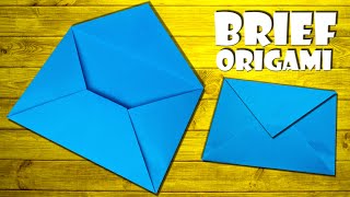 Briefumschlag falten Brief selber machen aus Papier  fold origami envelope tutorial paper DIY 4K [upl. by Nitsrek]