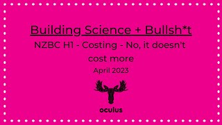 BSBS Seminar NZBC H1 Costing – No it doesnt cost more [upl. by Heyra]