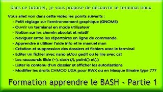 Formation Linux BASH et le terminal  Partie 1 [upl. by Sabba]