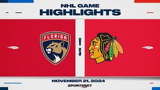 NHL Highlights  Blackhawks vs Panthers  November 21 2024 [upl. by Kravits]