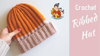 Crochet Ribbed Hat  Beginner Friendly Tutorial [upl. by Assirual]