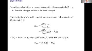 Week 4 Logit Model  Video 5 Marginal Effects and Elasticities [upl. by Aled]