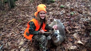 GIRL DROPS BUCK IN ITS TRACKS 2022 Deer Hunting Season Pennsylvania 4 GENERATIONS IN ONE STAND 243 [upl. by Gardol]