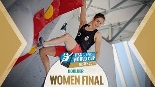 🔥IFSC Womens Final World Cup Brixen Bouldering 2023 [upl. by Mauri510]