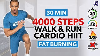 4000 Steps at Home Walking amp Running Workout to Burn Fat  No Repeat All Standing HIIT Cardio [upl. by Moraj]