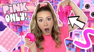 PINK ONLY FIDGET SHOPPING CHALLENGE NO BUDGET 💗💸 [upl. by Allak]