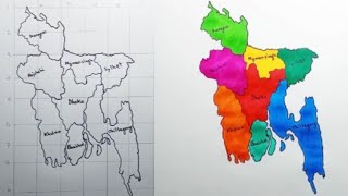 Bangladesh map step by step How to Draw map Of Bangladesh  বাংলাদেশের মানচিত্র [upl. by Unders]