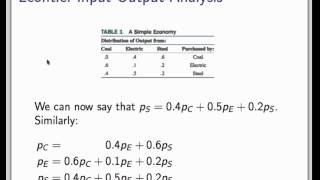 Leontief inputoutput analysis [upl. by Oker]