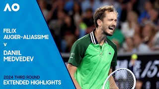 Felix AugerAliassime v Daniil Medvedev Extended Highlights  Australian Open 2024 Third Round [upl. by Ativahs]