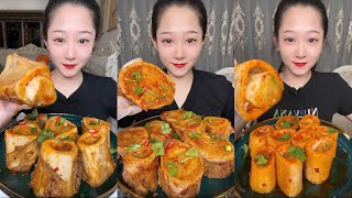 MUKBANG beef bone marrow ASMR  The best of delicious Lien Huong food 7 shorts [upl. by Serica497]