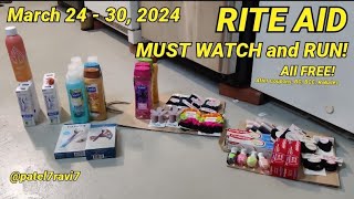 LEARN RITE AID COUPONING HAUL  Making it work  ALL FREE  March 24  30 2024  patel7ravi7 [upl. by Trammel462]