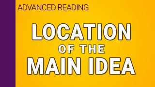 Location of the main idea sentence [upl. by Nance]