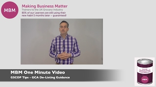 GSCOP Tips  GCA DeListing Guidance  MBMs One Minute Videos  Sticky Learning with MBM  MBM Tips [upl. by Alekahs]