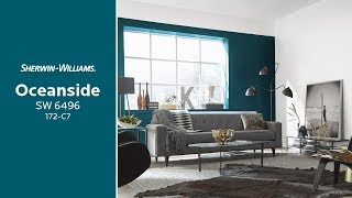 January 2018 Color of the Month Oceanside SW 6496  SherwinWilliams [upl. by Akcirre]