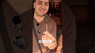 FIRST TIME EATING SCORPION 🦂 🇹🇭 travel thailand [upl. by Ayanej]