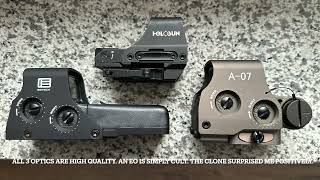 Eotech 512  Holosun HS510C  Holy Warrior EXPS3 real holographic short test [upl. by Eldwon]