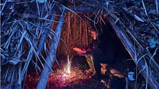 Eine Laubhütte selber bauen  Bushcraft  Survival  Herbst  Wickiup [upl. by Nelyag]