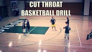 Cut Throat Defense Basketball Drill wwwteachhoopscom  Basketball defense and competitive drill [upl. by Elsy]