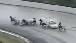 Gate Car Crashes Horse Racing Accident Freehold Raceway [upl. by Enenaej314]