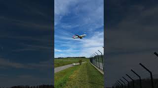 Road from Oberglatt to Buelach cars and airplane landing at Zurich airport ZRH [upl. by Crofoot]