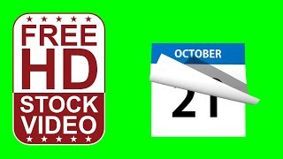 Free Stock Videos – October calendar pages flipping on green screen 3D animation [upl. by Attegroeg]