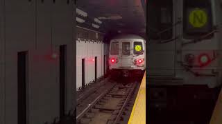 AstoriaDitmars Blvd bound R46 N train leaving 36th St [upl. by Sadonia]