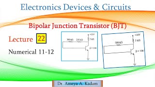 Lect 21 Collector to Base bias circuit with emitter resistance Analysis [upl. by Omlesna]