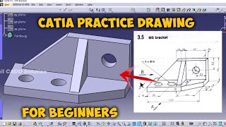 Catia V5 Beginners Practice Drawing Tutorial  01  Tamil [upl. by Aenea461]