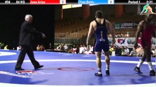 Pan Am 2012 GR 84 KG Semifinal Jose Arias DOM vs Chas Betts USA [upl. by Harbird]