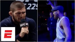 Conor McGregor late to UFC 229 press conference Khabib Nurmagomedov leaves early [upl. by Niltak]