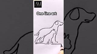 Dog and cat art One line art canda russianarmy [upl. by Pelmas219]