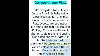 Der gestohelne Platz  Erzählung A2B1 Berlin Deutschhören B1 A2 [upl. by Solotsopa]
